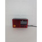 AXWER Solar Fm Radyo Bluetooth Hoparlör Mp3 Çalar Usb.tf.aux Çalar El Feneri - Kırmızı- Tek Ebat