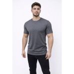 Axxel Erkek Gri Melanj Kısa Kollu Bisiklet Yaka T-SHIRT-D677