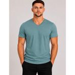 Axxel Erkek Mint Yeşili Pamuklu V Yaka Kısa Kollu T-SHIRT-D804 - 2XL