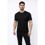 Axxel Erkek Siyah Kısa Kollu Bisiklet Yaka T-SHIRT-D677