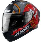 Axxıs Draken Garglen Mat Siyah-Kırmızı Fullface Kask - XL - Mat Siyah - Kırmızı