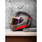 Axxıs Draken Mp4 Red. ''2 Vizörlü'' + ''sticker'' Hediyeli, Mat Motosiklet Kapalı Kask - XL - Siyah - Kırmızı - Gri