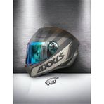 Axxis Draken Premier Gray. ''2 Vizörlü'' + ''sticker'' , Mat Motosiklet Kapalı Kask - Gri
