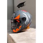 Axxis Draken Pumpkın B4 Fluor Matt Orange. ''2 Vizörlü'' + ''sticker'' Mat Motosiklet Kapalı Kask - Turuncu