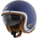 Axxis Motosiklet Kaskı Retro Güneş Vizörlü Hornet S Sv Neo C7 Mat Mavi Motorcu Kask - 2XL - Çok Renkli