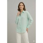axy Kadın Mint Yeşili Oversize Gömlek – Uzun Kollu Düğmeli Rahat Kesim Günlük & Yazlık Tunik
