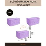 AY Home Çeyizlik Büyük Boy Yorgan DÖŞEK YASTIK HURCU 100 X 50 CM EBATINDA Fermuarli Tela Kumaş Lıla Renk Mega Boy Hurç Yıkanabilinir Katlanabilinir Çok Amaçlı Hurç - Fuşya