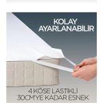 AY Home Pamuklu Dört Kenar Lastikli Çift Kişilik Sıvı Geçirmez Yatak Alezi Yatak Koruyucu Pamuklu Beyaz Renk Lastıklı Çarşaf Alez 160 x 20 Cmölçüsünde - 160 X 200 CM