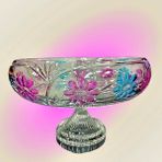 Ay Home Renkli Kesme Kristal Ayaklı Kase/ Salata Kasesi- Sunum Kasesi-Meyvelik 28*28 Cm - 1 Adet