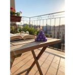 AY IŞIĞI MUMLARI Boncuk Piramit Hediyelik Dekoratif Vanilya Kokulu Parafin Wax Mum (Mor Renkli)
