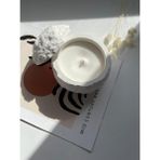 Ay- Krater Dokulu Kapaklı Doğal Soya Wax Mum - Beyaz