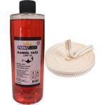 Ay Magnet Kırmızı Kandil Yağı Iç Mekan Gaz Lambası Yakıtı 400 ml + 1 Metre Fitil