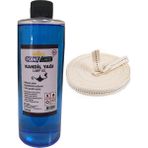 Ay Magnet Mavi Kandil Yağı Kokusuz Dumansız Iç Mekan Gaz Lambası Yakıtı 400 ml + 2 Metre Fitil