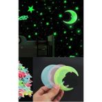 Ay Yıldız Gece Parlayan Florasanlı Fosforlu Duvar Gece Süsü Bebek Çocuk Odası Süsü Glow Stars & Moo - Açık Mavi