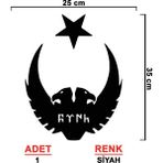 Ay Yıldız Kartal Türk Sticker - Ay Yıldız Sticker - Oto Sticker - Araba Sticker - Araç Sticker - 25cm X 35cm - Siyah