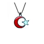 Ay Yıldız Kırmızı Beyaz Kolye