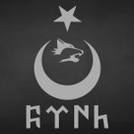 Ay Yıldız Kurt Sticker Göktürkçe Türk Sticker Ay Yıldız Sticker - 30cm x 20cm - Gri