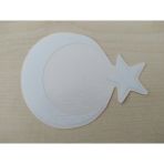 Ay Yıldız Stıcker Beyaz 8X6cm Turk Bayragı Stıcker - Ayyıldız Etıketı - Turk Bayragı Cıkartması