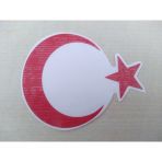 Ay Yıldız Stıcker Kırmızı 7,5X6cm Turk Bayragı Stıcker - Ayyıldız Etıketı - Turk Bayragı Cıkartması