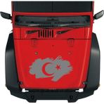 Ay Yıldız Sticker - Türk Bayrağı Sticker - Oto Sticker - Araba Sticker - Kaput Sticker - 00341 - 60x35 Cm - Gri