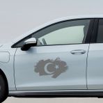 Ay Yıldız Sticker - Türk Bayrağı Sticker - Oto Sticker - Araba Sticker - Kaput Sticker - 40cm X 20cm - Gri