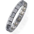 Ay Yıldız Türk Bayrağı Italyan Charm Unisex Çelik Bileklik SCB55 - 21 cm - Beyaz