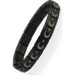 Ay Yıldız Türk Bayrağı Italyan Charm Unisex Çelik Bileklik SCB55 - 21 cm - Siyah