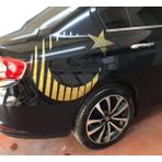 Ay Yıldız Türk Bayrağı Türkiye Sticker Araba Oto Motosiklet Karavan Etiket 02010 - 100x72 Cm - Altın