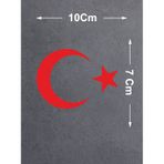Ay Yıldız Türkiye Türk Bayrağı Sticker Araba Oto Motosiklet Karavan Sticker 00323 10x7 Cm