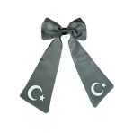Ay Yıldızlı Fiyonklu Siyah Saç Tokası