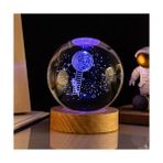 Aya Çıkan Astronot Tasarım Cam Küre Nemere - 1 - 10 W - Amber