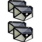 AYACO 4 Adet Set 100 Led Solar Güneşten Enerji Alan Hareket Sensörlü Aşırı Parlak Ev Aydınlatma Lambası