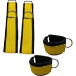 Ayak Bilek Kayışı / Fitness Ağırlık Çekiş Aparatı / Direnç Egzersiz Lastiği Ayak Çekme Aparatı 1 Çift - Sarı