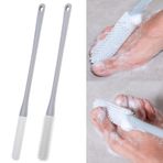 Ayak fırçası ayak fırçası seti, 2 adet silikon ayak yıkama fırçası – Duş için ayak fırçası, ayak parmakları arası temizlik ve ayaklar için peeling fırçası – Duş için uzun saplı ayak parmağı fırçası,