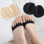 Ayak Parmak Bölgesi Altı Ter Emici, Metatarsal Destekleyici,Ayak Parmaklarına Geçem, Yumuşak Sünger, Kumaşlı Ped (Siyah+ Ten, 2 Çift (Toplam))