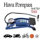 Ayak Tipi Hava Pompasi Gostergeli Tekli Teker Arac Bisiklet Top Pompasi