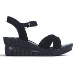 Ayakcenter Byn Ayışığı BY34 Süet Siyah Kadın 7 cm Topuklu Sandalet