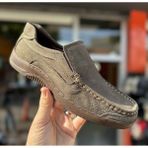 Ayakcity Erkek Günlük Hakiki Deri Full Ortopedik Taban Loafer Ayakkabı - Kum - 44