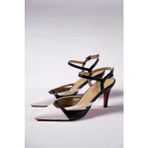 Ayakkabı Ateşi Siyah Cilt Beyaz Cilt Kadın Özel Tasarım Topuklu Ayakkabı Stiletto Dixie