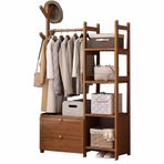 Ayakkabı Depolama Rafları ve Kancaları ile Endüstriyel Stil Ahşap Portmanto Standı 100 Kg Yatak Odası Koridoru ve En için Maksimum Yük 50/70/80/100CM x 30CM x 158CM olarak mevcuttur