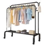 Ayakkabı Depolama Raflı Ağır Hizmet Tipi Metal Konfeksiyon RaflarıCoat Gömlek ve Pantolon için Elbise Askısı RayıKolay Montaj 150x135x154CMDayanıklı ve Yer Tasarruflu Çözüm