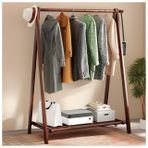 Ayakkabı Depolu Ahşap Portmanto 2 Kanca Katlanabilir Tasarım 80 kg Tutar 60/80/100/120CMKahverengi/NaturalStylish Entryway nizer olarak mevcuttur