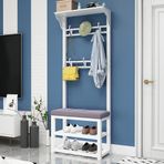 Ayakkabı Depolu Metal Portmanto 2 Katlı Giriş Yolu Askısı Oturma Odası Koridor Gardırop ve Giriş Yolu için Çok Yönlü (60 cm 80 cm 100 cm)