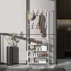 Ayakkabı Depolu Metal Portmanto 4Tier Entryway nizer Beyaz 60 cm Şık ve İşlevsel Koridor Oturma Odası Yatak Odası için Uzay Tasarruflu Tasarım