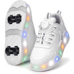 Ayakkabı Fuarı Elit EYL034 Erkek Çocuk Rgb LED Işıklı Çıkarılabilir Tekerlekli Paten Ayakkabı Beyaz