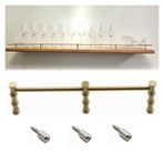 Ayakkabı Rafları ve Kitaplıklar için Pirinç Koruyucu Bariyer, Metal Dekoratif Devrilme Koruması, Şarap Rafları için, 30-89 cm, Açık Kahve Rengi, Uzunluk 56