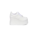 Ayakkabı Tutkusu Stilo ® Kadın Dolgu Topuk 9cm Rahat Beyaz Yüksek Topuk Spor Ayakkabı