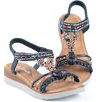 Ayakkabımood S.p 361 Ortopedik Taban Bayan Sandalet Ayakkabı - Siyah