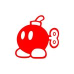 Ayaklı Bomba Sticker 17X17 Cm Kırmızı