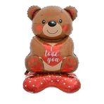 Ayaklı I Love You Ayıcık Şekilli Folyo Balon 1 Adet
